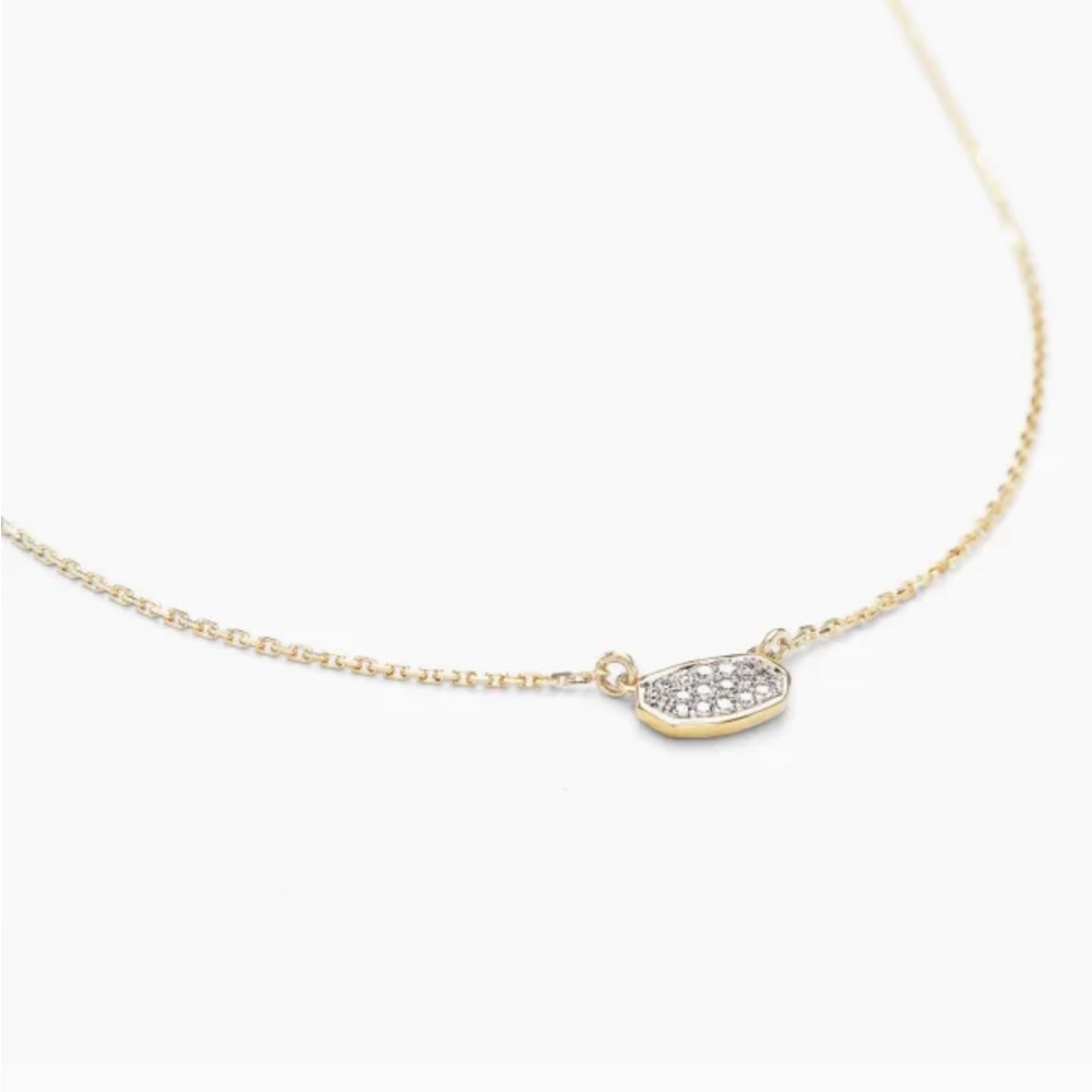 Kendra Scott Marisa Pendant Necklace in White Diamond and 14k Gold